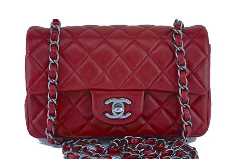 chanel red rectangular mini